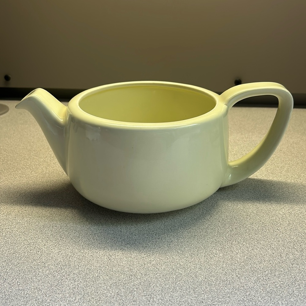 Vtg MCM Hall Teapot Pottery Lemon Yellow tea pot  1950s Made USA